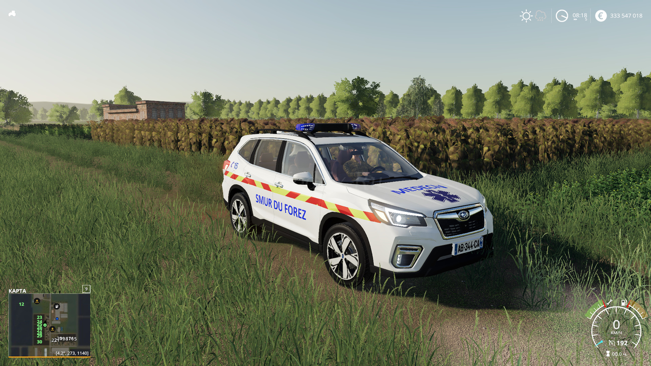 Картинка мода Subaru Du Forez SAMU 42 / Lejoueur в игре Farming Simulator 2019