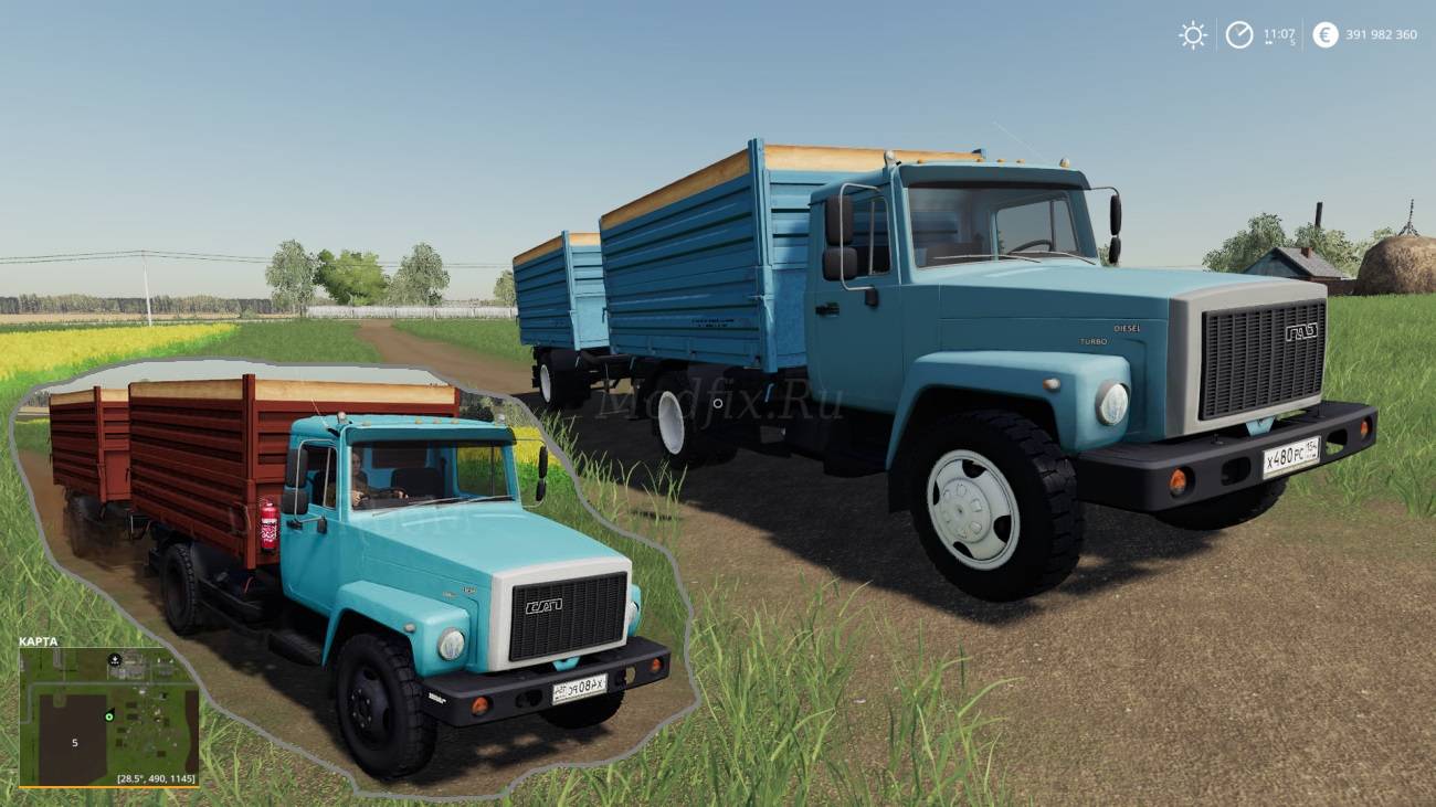 Картинка мода ГАЗ 35071 с прицепом 83173 / Санёк DERZ в игре Farming Simulator 2019