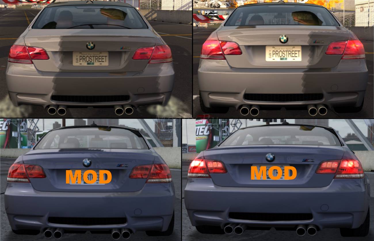 Картинка мода Новая оптика BMW M3 E92 Задняя / AuX в игре NFS ProStreet